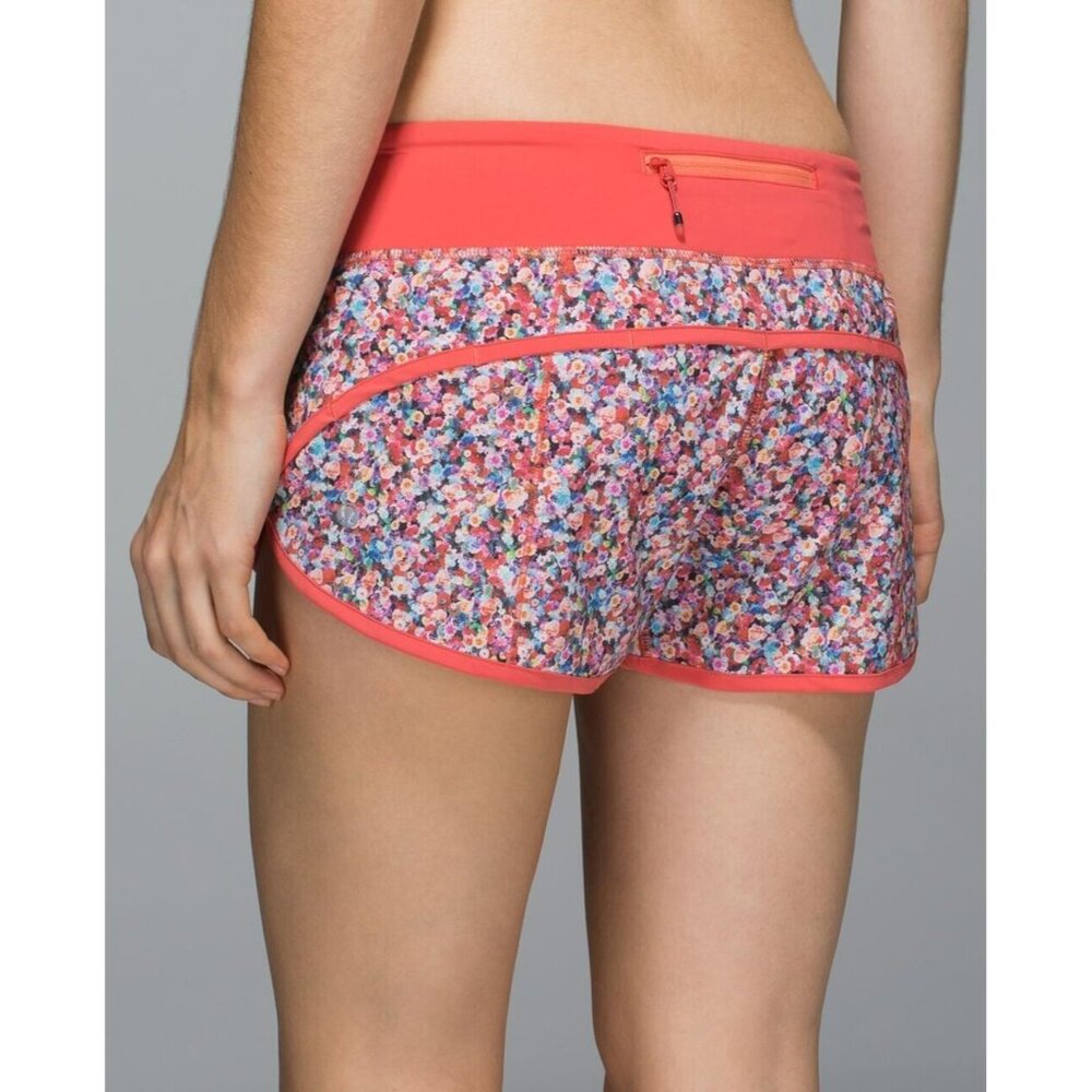 LULULEMON Speed Shorts Prism Petal Multi Atomic Red Floral Shorts